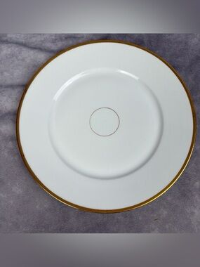VTG Haviland France Luncheon Plate 9.5” Gold Rim Porcelain Wedding Ring HTF